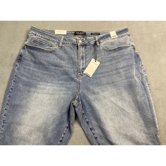 Judy Blue Jeans‎ Womens 24W Blue High Waist Boyfriend Stretch Cuff Denim JB88337 - Picture 3 of 14